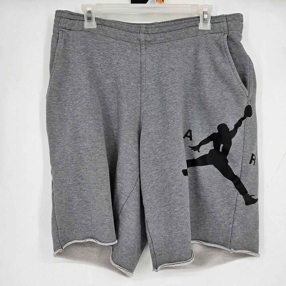 Air Jordan Shorts Mens XXL Terry Sweat Fleece Jumpman Gray Athletic Gym